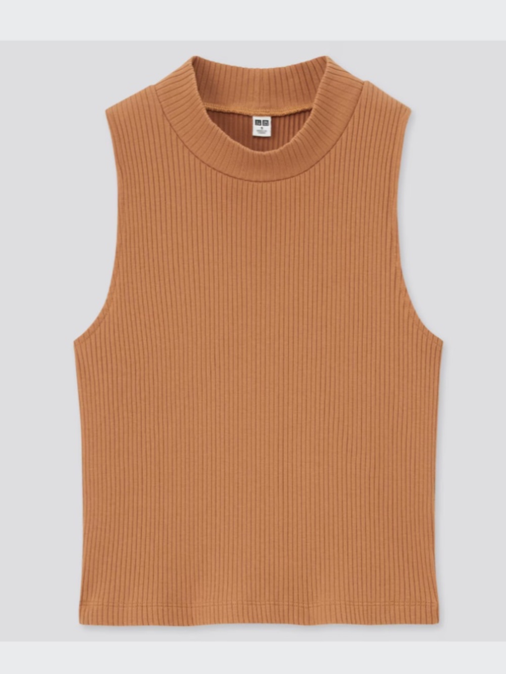 Uniqlo Women's Ribbed Sleeveless / Mock Neck Tank Top Terracotta rust - XS